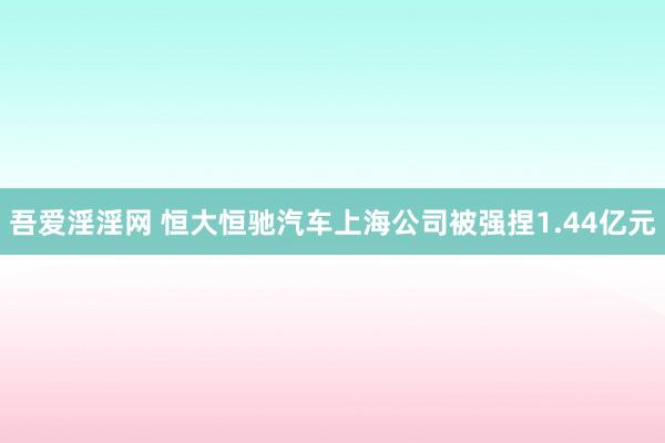 吾爱淫淫网 恒大恒驰汽车上海公司被强捏1.44亿元