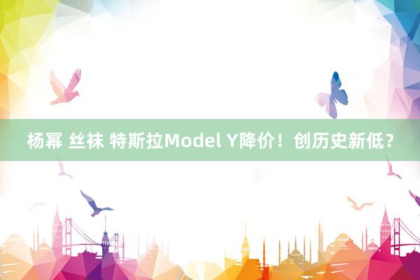 杨幂 丝袜 特斯拉Model Y降价！创历史新低？