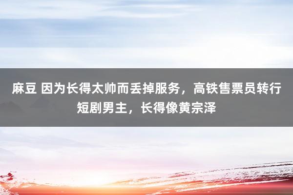 麻豆 因为长得太帅而丢掉服务，高铁售票员转行短剧男主，长得像黄宗泽