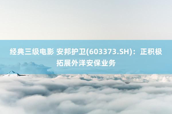 经典三级电影 安邦护卫(603373.SH)：正积极拓展外洋安保业务