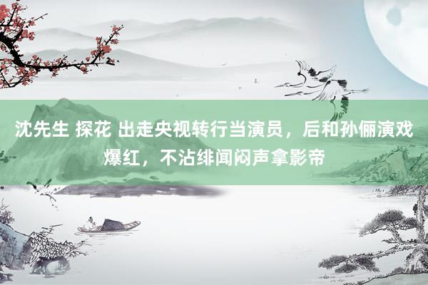 沈先生 探花 出走央视转行当演员，后和孙俪演戏爆红，不沾绯闻闷声拿影帝