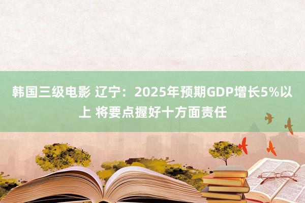 韩国三级电影 辽宁：2025年预期GDP增长5%以上 将要点握好十方面责任