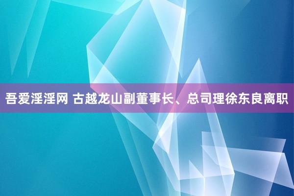 吾爱淫淫网 古越龙山副董事长、总司理徐东良离职