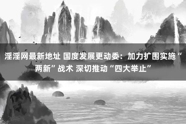 淫淫网最新地址 国度发展更动委：加力扩围实施“两新”战术 深切推动“四大举止”