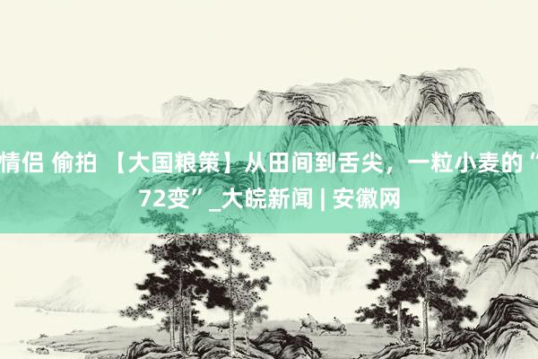 情侣 偷拍 【大国粮策】从田间到舌尖，一粒小麦的“72变”_大皖新闻 | 安徽网