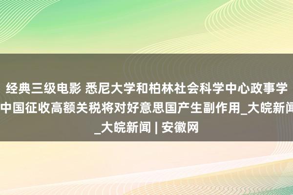 经典三级电影 悉尼大学和柏林社会科学中心政事学素养：对中国征收高额关税将对好意思国产生副作用_大皖新闻 | 安徽网