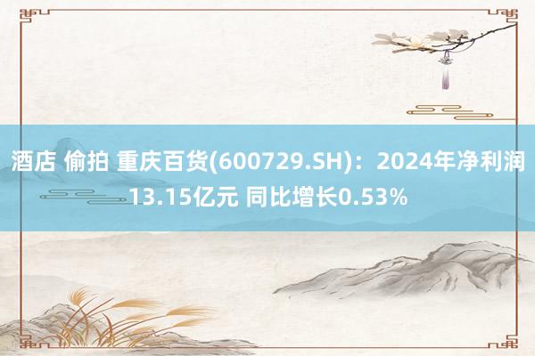 酒店 偷拍 重庆百货(600729.SH)：2024年净利润13.15亿元 同比增长0.53%