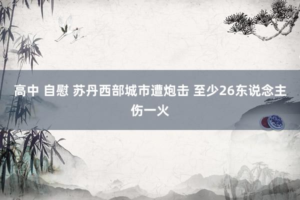 高中 自慰 苏丹西部城市遭炮击 至少26东说念主伤一火