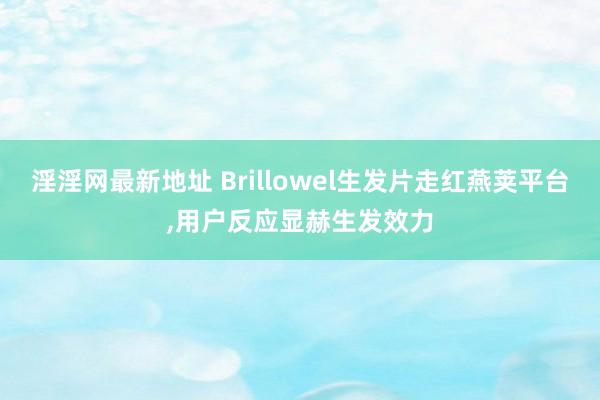 淫淫网最新地址 Brillowel生发片走红燕荚平台，用户反应显赫生发效力
