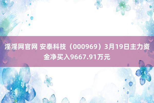 淫淫网官网 安泰科技（000969）3月19日主力资金净买入9667.91万元