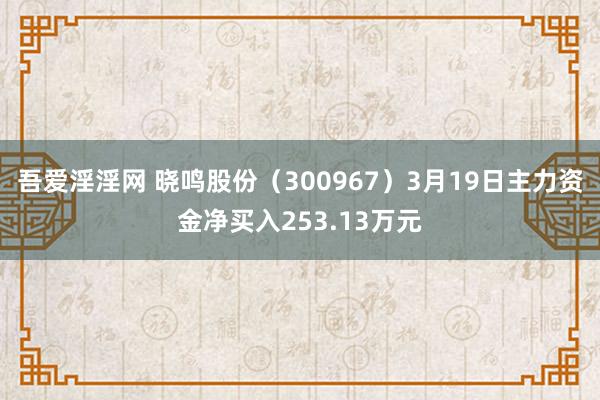吾爱淫淫网 晓鸣股份（300967）3月19日主力资金净买入253.13万元