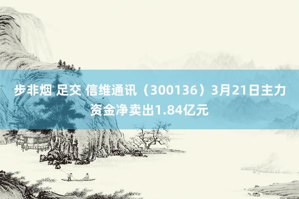 步非烟 足交 信维通讯（300136）3月21日主力资金净卖出1.84亿元