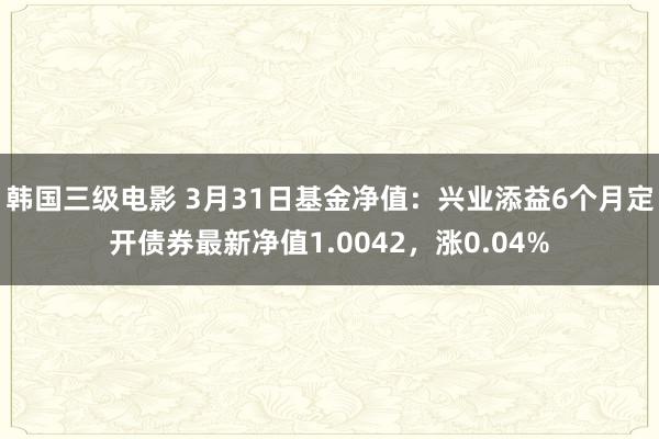 韩国三级电影 3月31日基金净值：兴业添益6个月定开债券最新净值1.0042，涨0.04%