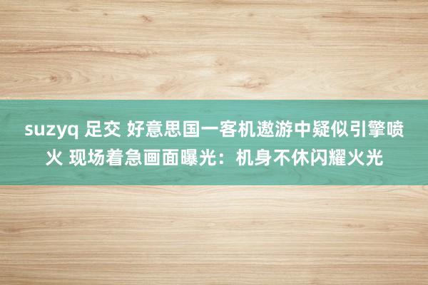 suzyq 足交 好意思国一客机遨游中疑似引擎喷火 现场着急画面曝光：机身不休闪耀火光