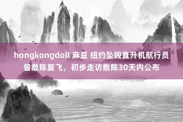 hongkongdoll 麻豆 纽约坠毁直升机航行员曾敷陈复飞，初步走访敷陈30天内公布