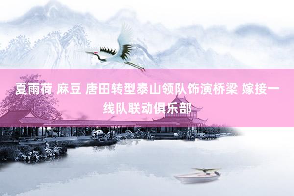 夏雨荷 麻豆 唐田转型泰山领队饰演桥梁 嫁接一线队联动俱乐部