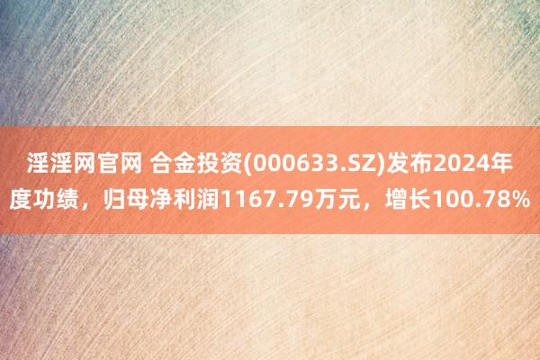 淫淫网官网 合金投资(000633.SZ)发布2024年度功绩，归母净利润1167.79万元，增长100.78%