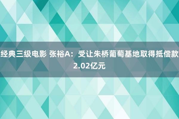 经典三级电影 张裕A：受让朱桥葡萄基地取得抵偿款2.02亿元