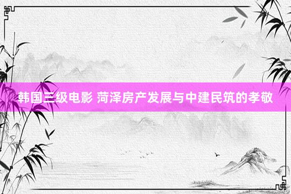 韩国三级电影 菏泽房产发展与中建民筑的孝敬
