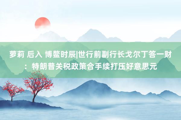 萝莉 后入 博鳌时辰|世行前副行长戈尔丁答一财：特朗普关税政策合手续打压好意思元