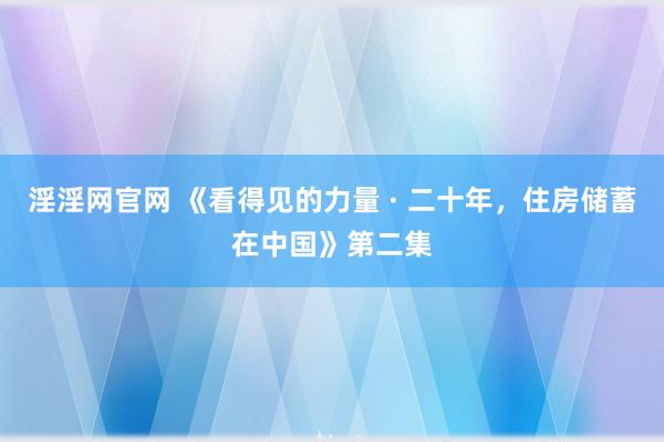 淫淫网官网 《看得见的力量 · 二十年，住房储蓄在中国》第二集