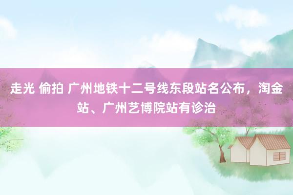 走光 偷拍 广州地铁十二号线东段站名公布，淘金站、广州艺博院站有诊治