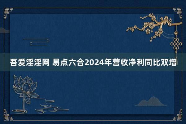 吾爱淫淫网 易点六合2024年营收净利同比双增